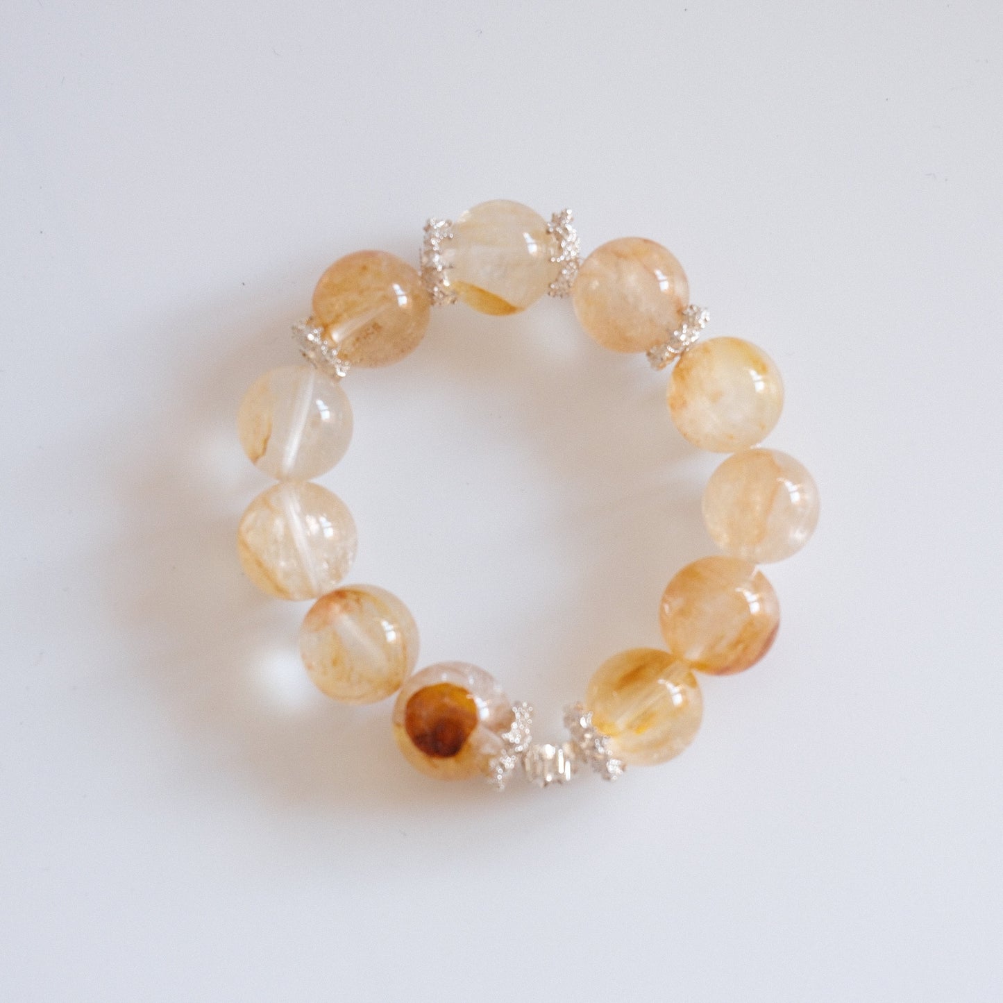 Solstice Crown — Yellow Hematoid Quartz Bracelet | 15mm Beads | Mystic Treasures