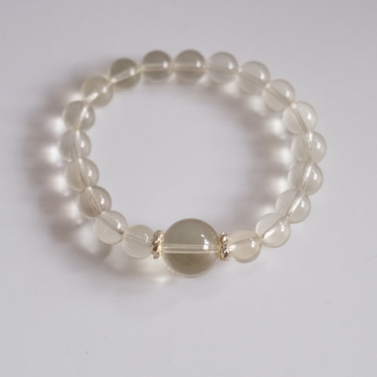 Golden Poise – Citrine Crystal Bracelet with Crown Focal Bead | Clarity & Abundance
